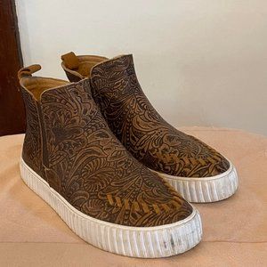 Reba by Justin Western High Top Sneaker, slip on, Size 10